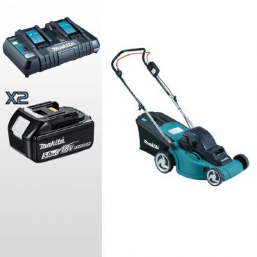 MAKITA DLM380PT2 RASAERBA A SPINTA 2X LI-ION 18V 5,0 AH 38 CM RACCOLTA 40 L
