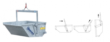 Benna a scarico automatico zincata